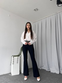 Resim Kadın Lacivert Slimflare Pantolon 