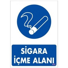 Resim Sigara Içme Alanı Uyarı Levhassı 25X35 Kod: 450 (240992508) 