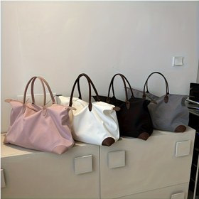 Resim Güvenli Fermuarlı Dayanıklı Oxford Kumaş Çapraz Çanta - Kadınlar ve Erkekler için Şık Minimalist Seyahat Spor Yoga Tote, Taşınabilir Kompakt Tasarım Gri, Beyaz, Siyah 