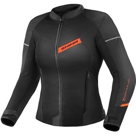 Resim Shima X-mesh Korumalı Yazlık Kadın Motosiklet Montu Siyah Kırmızı 