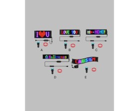 Resim Beruflic Rgb Kayar Yazılı LED Reklam Ekranı - USB Bağlantılı Esnek Tasarım 