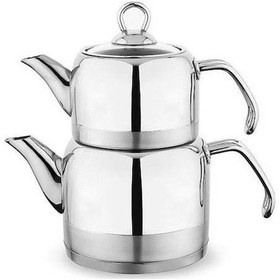 Resim Schafer Ada Metal Çaydanlık Takımı Büyük 4 Parça - Inox 