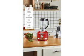 Resim Karaca 220 - 240 V Multiblend Artisan Retro Mutfak Robotu Metalic Red Ithalatçı Garantili 800 - 1200 Watt 