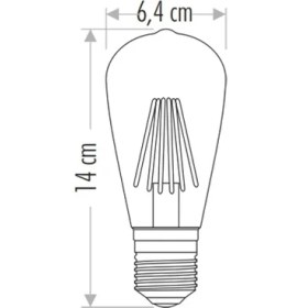 Resim Lidyahan Store 8W Rustik LED Ampul ST64 E27 Amber 