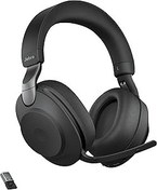 Resim Jabra Evolve2 85 MS kablosuz kulaklık, Link380a, Stereo, siyah – kablosuz Bluetooth kulaklık, aramalar ve müzik için, 37 saat pil ömrü, gelişmiş gürültü önleyici kulaklık 