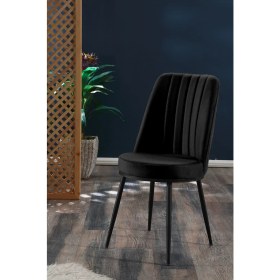 Resim MyMassa - Gold Sandalye - 11 Renk Kumaş - Metal Siyah Ayak 