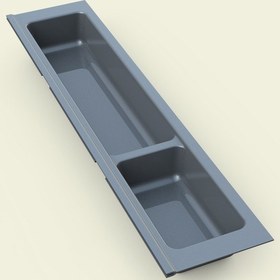 Resim Mutfak Çekmece İçi Modüler İki Bölmeli Kaşıklık 11cmx48cm Boydan 4cm Kesilebilir Antrasit 