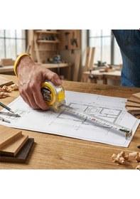 Resim 12 Adet 5mt X 25mt Şeffaf Stoplu Şerit Metre 5468 Standart 