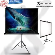 Resim Xblack XGT-180 180x180 cm Cam Tozlu Tripod Ayaklı Taşınabilir Manuel Projeksiyon Perdesi (Arkası Siyah Fonlu) Codegen