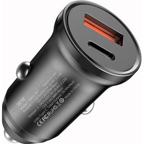 Resim Vkemall 30w Qc4.0+pd İki Yollu Hızlı Şarj Cihazı, 5a Usb Type-c Arabalı Şarj Aleti, Otomobil Sigara Çakmaklı, Siyah Kutulu 