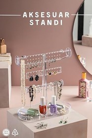 Resim 3 Katlı Polipropilen Takı Düzenleyici Organizer | Modern ve Şık Takı Standı 