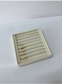 Resim Yerli Üretim Süet Kumaş Krem Renk 15 Cm / 15 Cm Yüzük Sergileme S Krem 