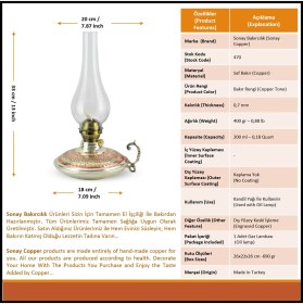 Resim Sonay Bakırcılık Miray Yassı Bakır Gaz Lambası 