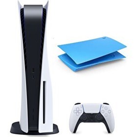 Resim Sony Playstation 5 Diskli Versiyon 825 GB Oyun Konsolu + Mavi Kapak (İthalatçı Garantili) 