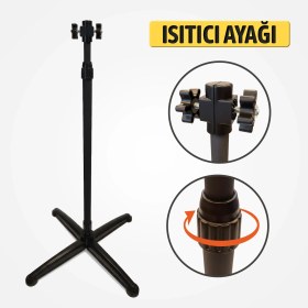 Resim Badem10 Infrared Isıtıcılar ile Uyumlu Ayarlanabilir Teleskopik Alüminyum Gövde Isıtıcı Ayağı 150 cm 