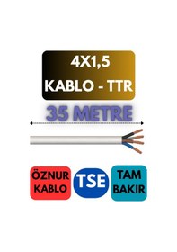 Resim Öznur 4x1,5 Ttr Kablo Metre Seçenekli Beyaz - 35 Metre 