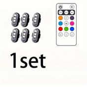 Resim Chuangyinshop 6pcs Usb Şarjlı Led Dekoratif Işıklar Rgb Kablosuz Uzaktan Kumandalı Çok Renkli Aydınlatma Modları Karavanlar Ve Dronlar İçin Uygun 