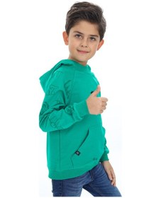 Resim Toontoy Kids Toontoy Erkek Çocuk Nakışlı Sweatshirt Koyu Yeşil 