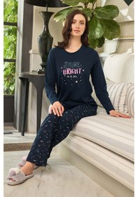 Resim Kadın Aydoğan Pijama Takımı 240617 Lacivert Lacivert 