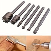 Resim 6 Parça Yüksek Hızlı Çelik Döner Ahşap İşleme Aracı Seti - Hassas Taşlama & Kesme, Dayanıklı Demir Yapı, Metal Yüzeylerle Uyumlu, Montaj Gerektirmez, DIY Marangozluk Projeleri İçin İdeal 
