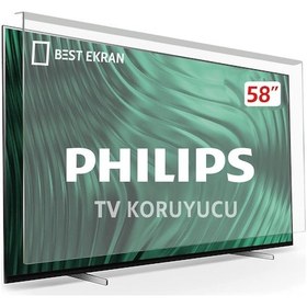 Resim Philips Uyumlu 58PUS8506/62 TV EKRAN KORUYUCU - Philips Uyumlu 58" inç 146 cm T 