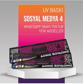 Resim Sosyal Medya 4 Plakalık, 2 Adet Premium Uv Baskı, Plakalıkhane 