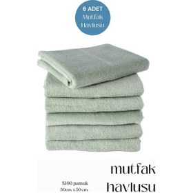 Resim 6 Adet Mutfak Havlusu El Yüz Havlusu Çağla Yeşili 