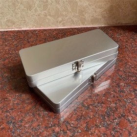 Resim Kapaklı Metal Depolama Kutusu - Faturalar, Kozmetikler, Kırtasiye için Çok Amaçlı Dikdörtgen Düzenleyici - Ev Düzeni için Pratik saç tokası ile Su Geçirmez Metal Konteyner 