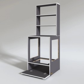 Resim Kenzlife ankastre fırın dolabı hümeyra gri 165*60*56 mutfak kapaklı 