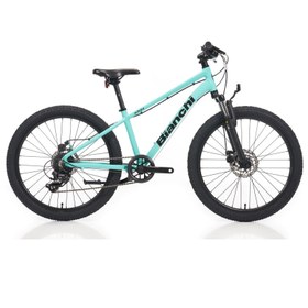Resim Bianchi XR24 24 Jant 8 Vites Mekanik Disk Fren Çocuk Bisikleti -Bx: Celeste / Siyah 