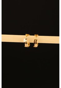 Resim Çgk Çiğdem Gürel Kuyumculuk 14 Ayar Zikzak Ajda 2 Sıra Altın Küpe Yaldız 