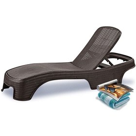Resim Brezza Royal Rattan Şezlong Lüx Havuz & Plaj Şezlongu 3 Kademeli Antrasit 
