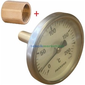 Resim Pakkens Çap 63 Mm 200 Derecec 5 Cm Termometre + Bağlantı Manşonuyla 