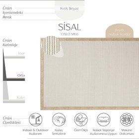 Resim Cool Halı Oslo M60 Hav Toz Vermez Kolay Temizlenen Hasır Doku İnce Düğüm İthal Sisal Halı 