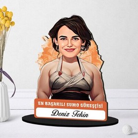 Resim Kişiye Özel Kadın Sumo Güreşçisine Hediye Karikatürlü Biblo 