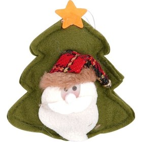 Resim Yılbaşı Çam Ağacı Asma Noel Baba Süs 12x14 Cm 