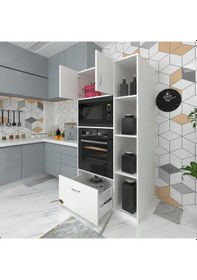 Resim Kenzlife fırın dolabı makbule byz 180*90*56 mutfak çekmeceli ayak 
