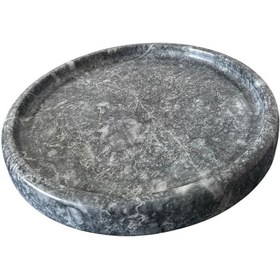 Resim Bollos Dark - Siyah Mermer Yuvarlak Tepsi / Sunumluk 