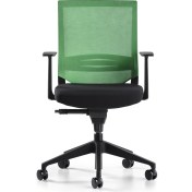 Resim Bürotime Cozy Çalışma Koltuğu - Sabit T Kol - Plastik Ayak - Siyah/yeşil 