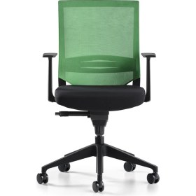 Resim Bürotime Cozy Çalışma Koltuğu - Sabit T Kol - Plastik Ayak - Siyah/yeşil 