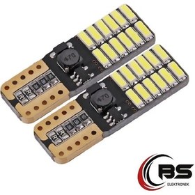 Resim Bs.Elektronik T10 Dipsiz Beyaz Led Ampul 24 Led Smd Canbus 