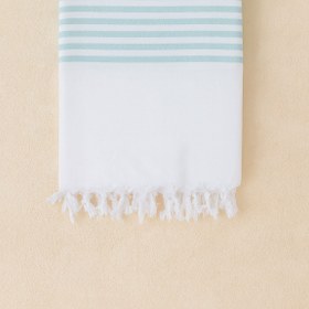 Resim İnce İmbat Peştamal Mint Çizgili 