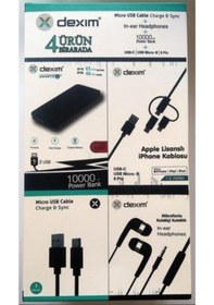 Resim Dexim Powerbank Kulaklık Kablo Set 