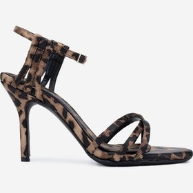Resim Valmenti Zeno Kadın Leopar Hakiki Deri Topuklu Sandalet 654 228 Bn Sndlt Y24 Çok Renkli 
