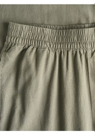 Resim Jack & Jones Kadın Keten Pantolon - Poppy - 12253952 Dusty Olive 