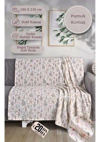 Resim Tek Kişilik Baskılı Pike Koltuk Örtüsü Breeze 180x230 Cm Antrasit 