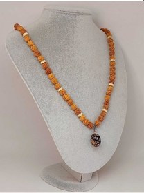 Resim Rodonit Taşlı Rudraksha Tohum Kolye Dolama Bileklik 8mm 49708 