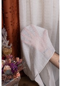 Resim Evrim Bej 1/3 Sık Pileli Ütü İstemez Kırışmaz Yeni Sezon Salon Oda Tül Perdesi Bej 