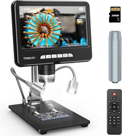 Resim Tomlov DM401 Pro 2K Dijital Mikroskop 1200x 7" 24MP HDMI IPS 