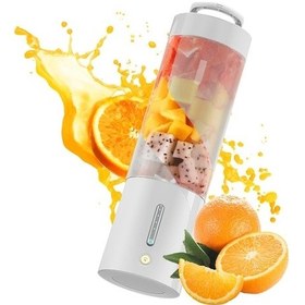 Resim 15w 20000rpm 6-bıçaklı Blender, 450ml Usb Şarjlı, Ip8 Su Geçirmez, Taşınabilir Meyve-sebze Juicer, Beyaz 